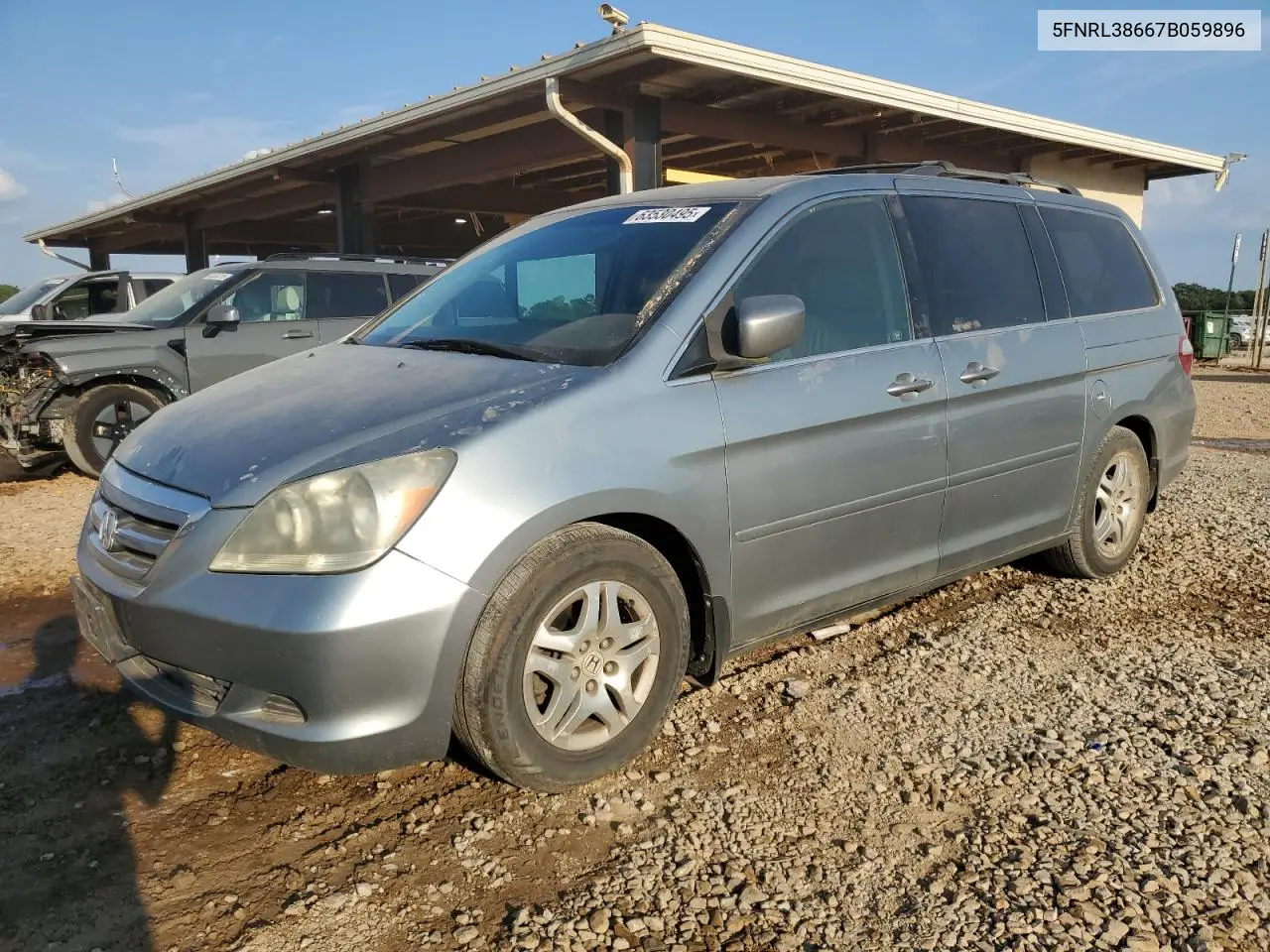 2007 Honda Odyssey Exl VIN: 5FNRL38667B059896 Lot: 63530495
