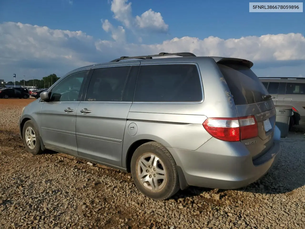 2007 Honda Odyssey Exl VIN: 5FNRL38667B059896 Lot: 63530495