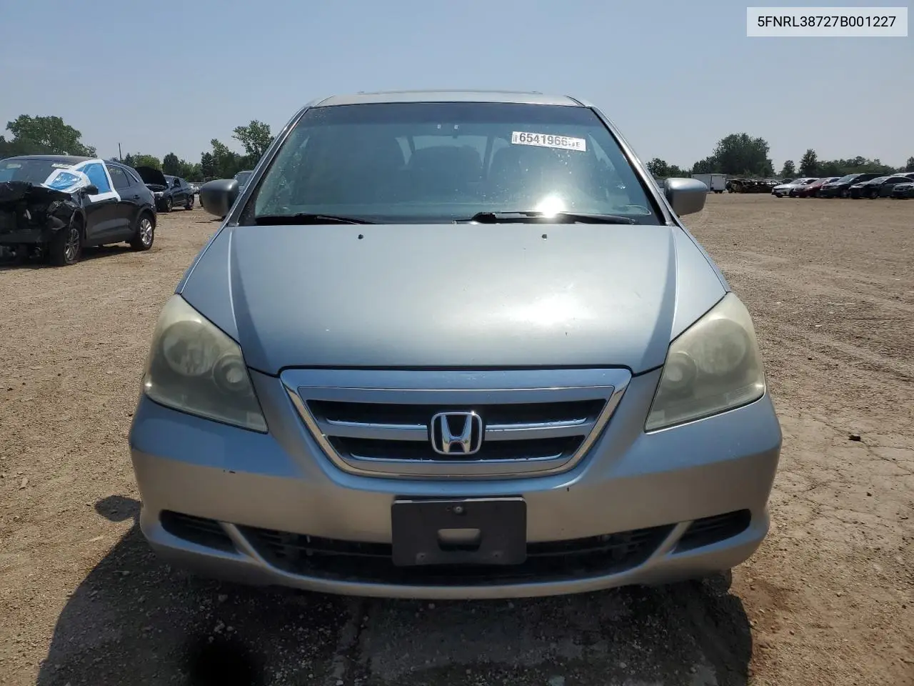 2007 Honda Odyssey Exl VIN: 5FNRL38727B001227 Lot: 65419665