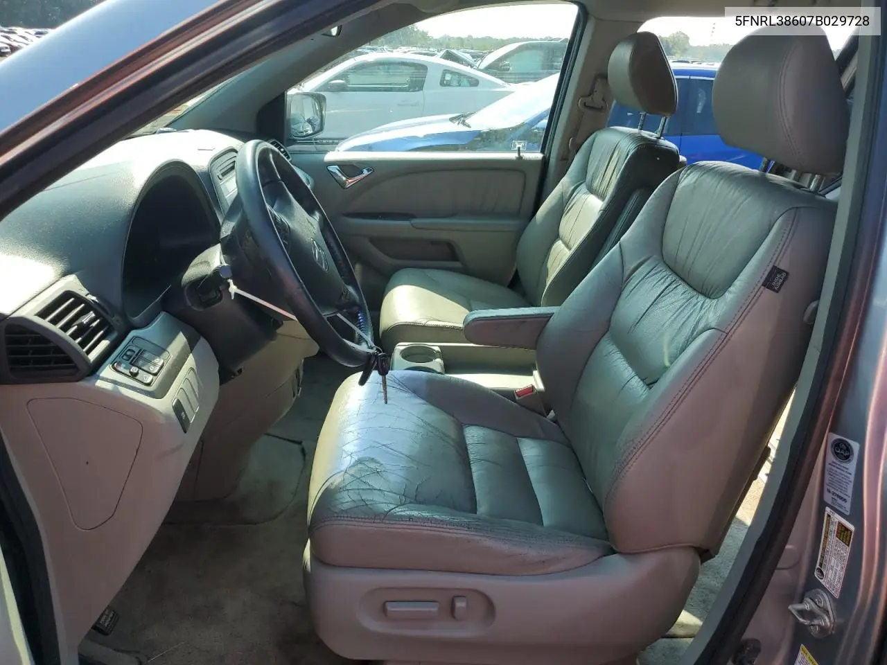 2007 Honda Odyssey Exl VIN: 5FNRL38607B029728 Lot: 65721205