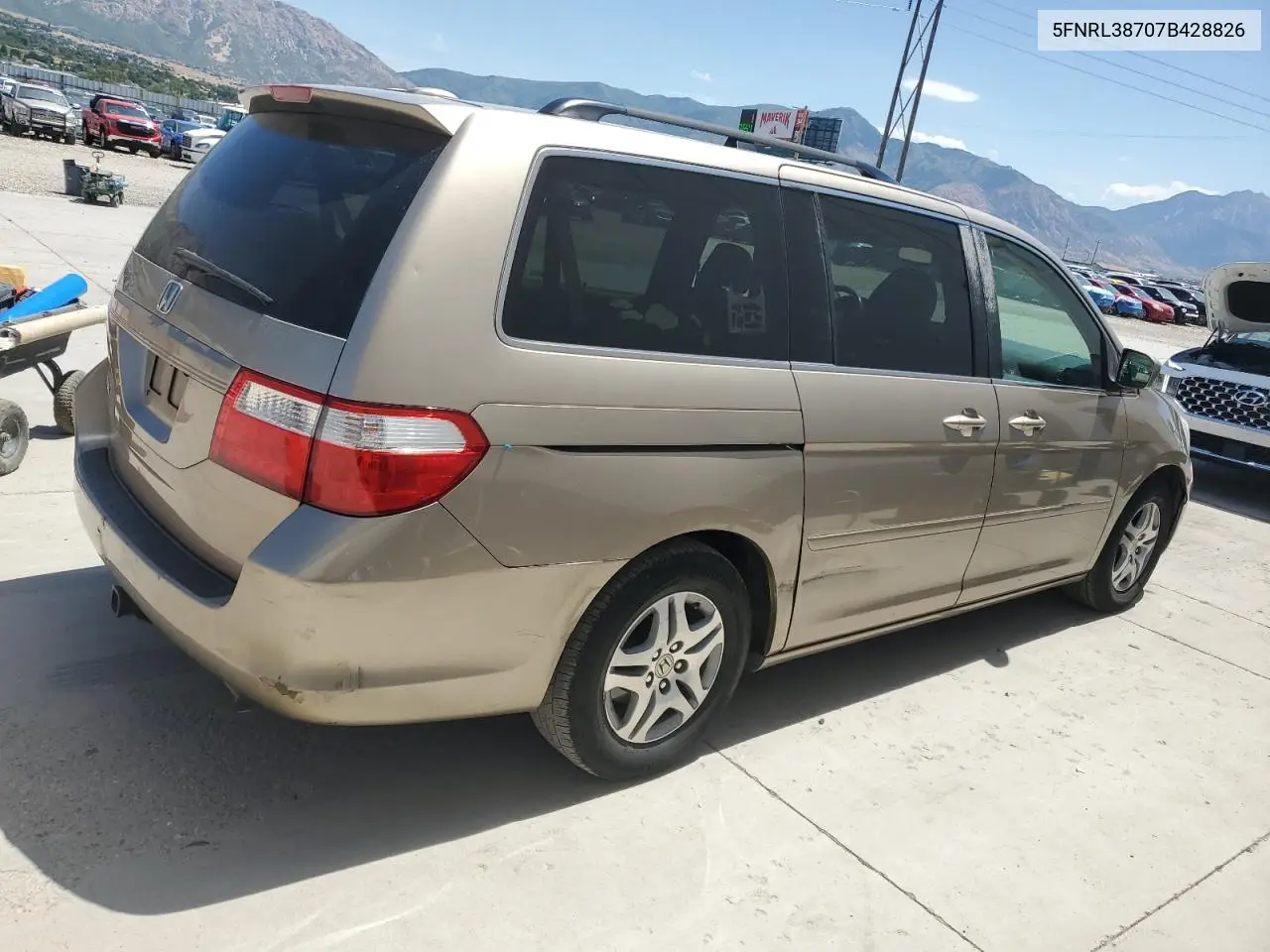 2007 Honda Odyssey Exl VIN: 5FNRL38707B428826 Lot: 65786445