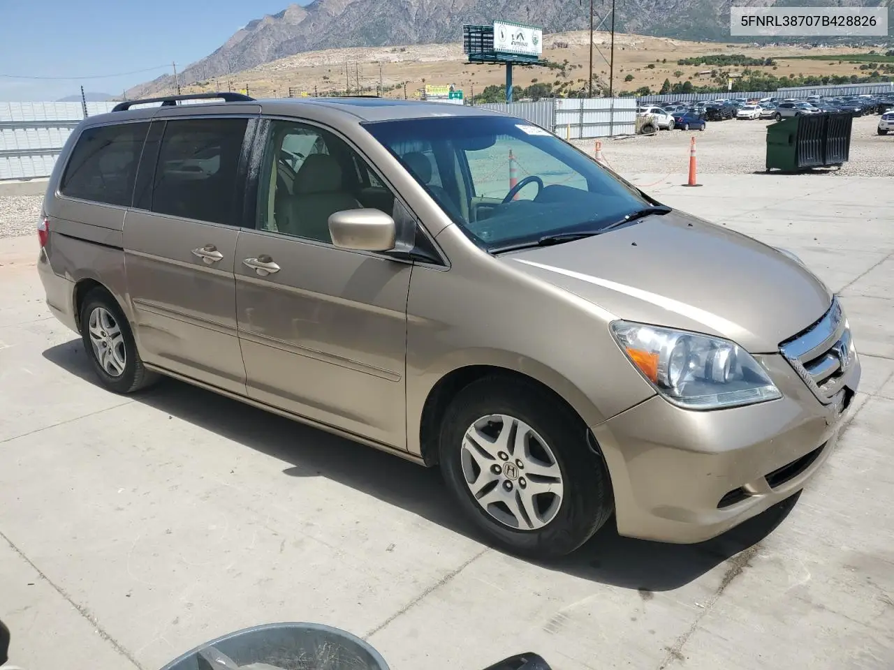 2007 Honda Odyssey Exl VIN: 5FNRL38707B428826 Lot: 65786445