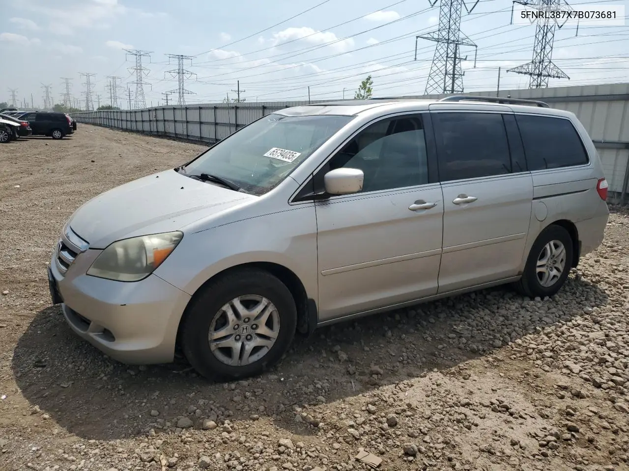 2007 Honda Odyssey Exl VIN: 5FNRL387X7B073681 Lot: 65794035