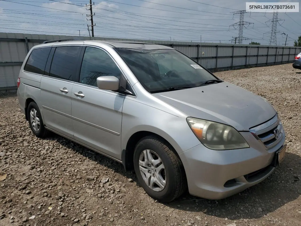 2007 Honda Odyssey Exl VIN: 5FNRL387X7B073681 Lot: 65794035