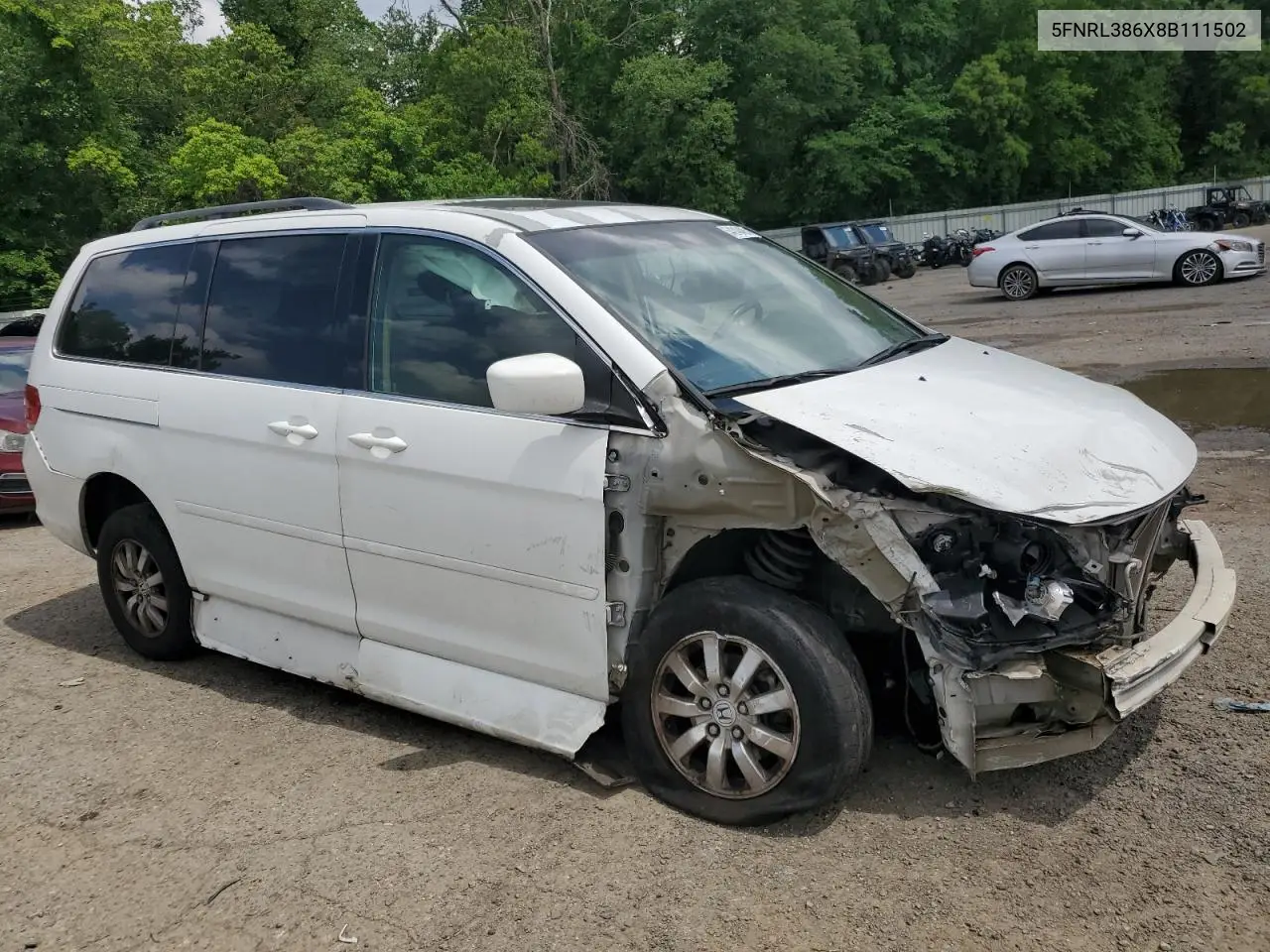 2008 Honda Odyssey Exl VIN: 5FNRL386X8B111502 Lot: 54240485