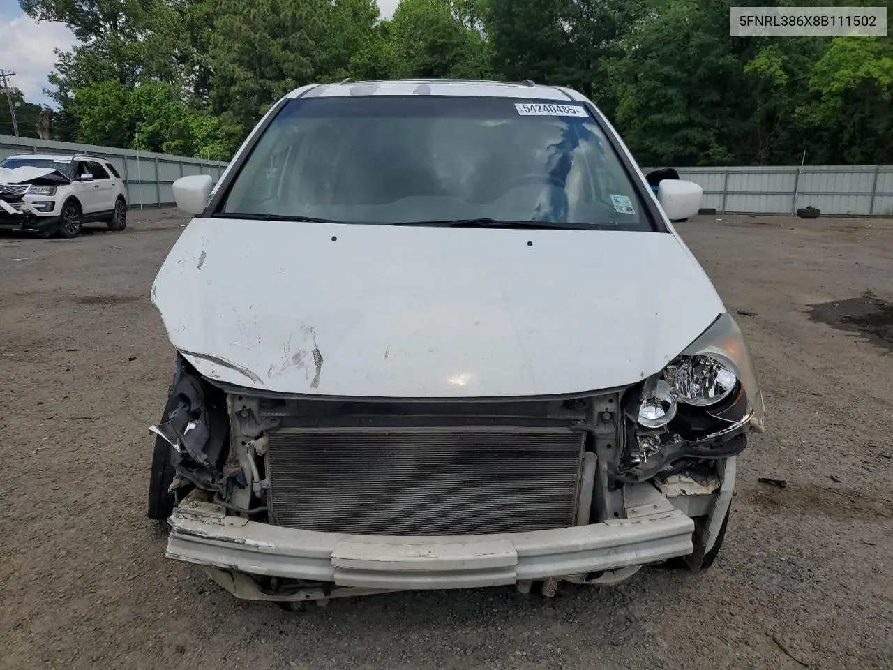 2008 Honda Odyssey Exl VIN: 5FNRL386X8B111502 Lot: 54240485
