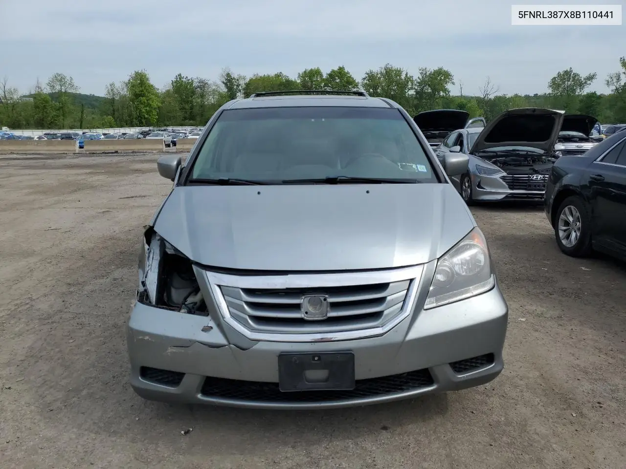 2008 Honda Odyssey Exl VIN: 5FNRL387X8B110441 Lot: 56398615