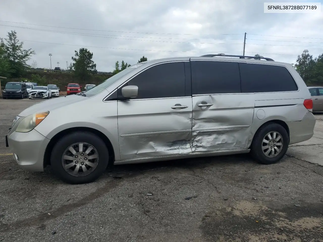 2008 Honda Odyssey Exl VIN: 5FNRL38728B077189 Lot: 56710445