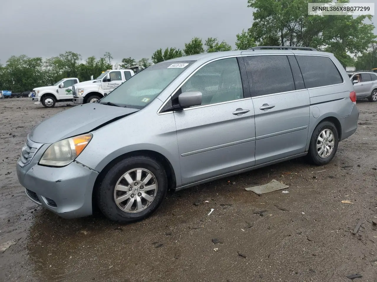 2008 Honda Odyssey Exl VIN: 5FNRL386X8B077299 Lot: 56836165