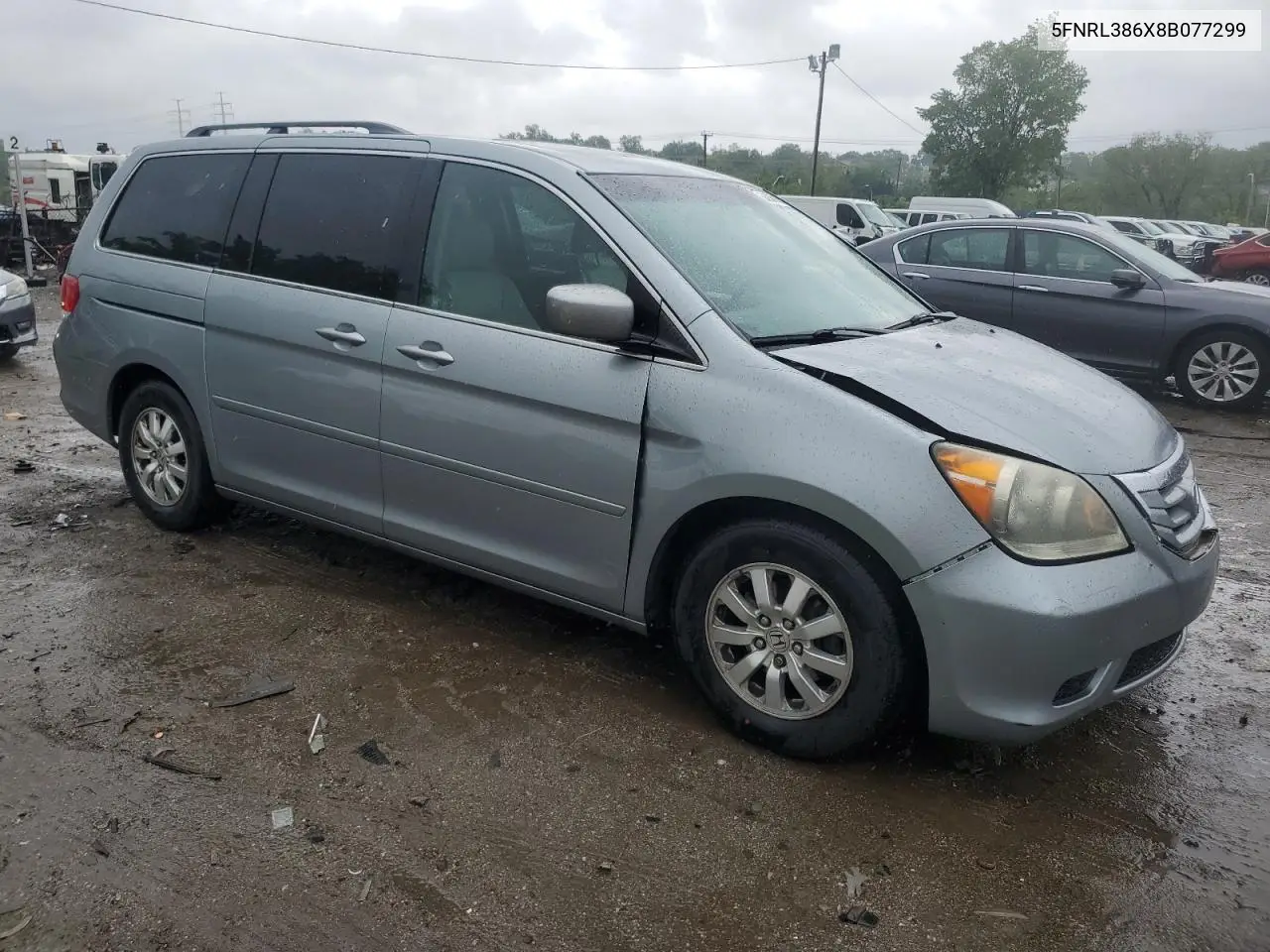2008 Honda Odyssey Exl VIN: 5FNRL386X8B077299 Lot: 56836165