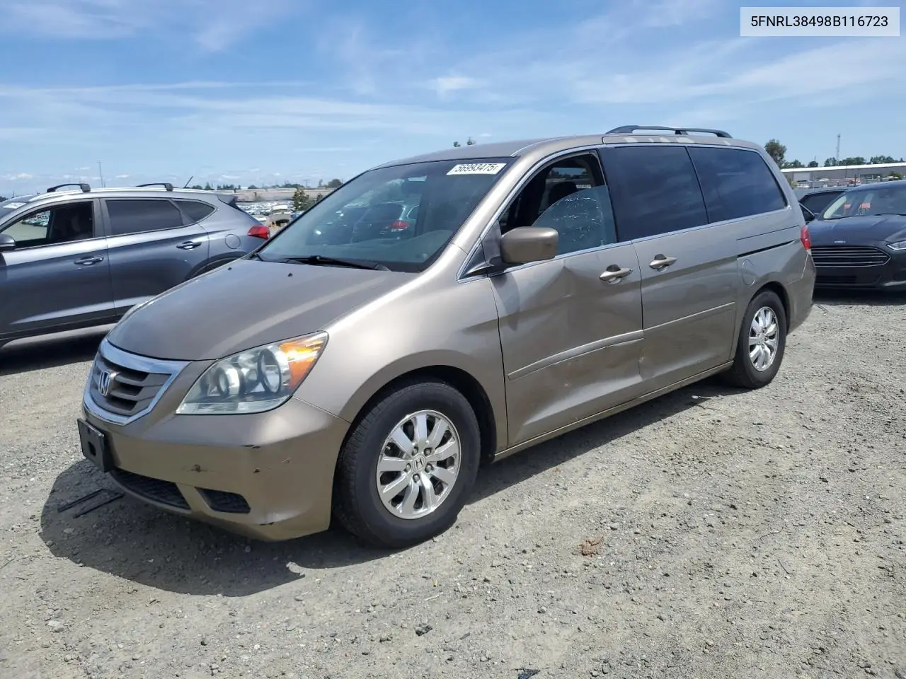 2008 Honda Odyssey Ex VIN: 5FNRL38498B116723 Lot: 56993475