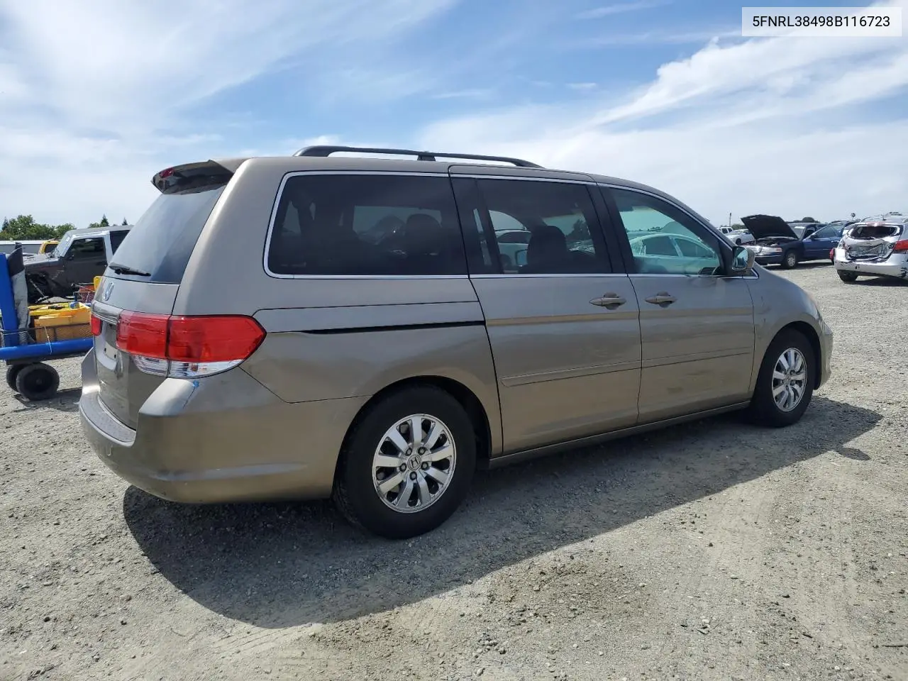 2008 Honda Odyssey Ex VIN: 5FNRL38498B116723 Lot: 56993475