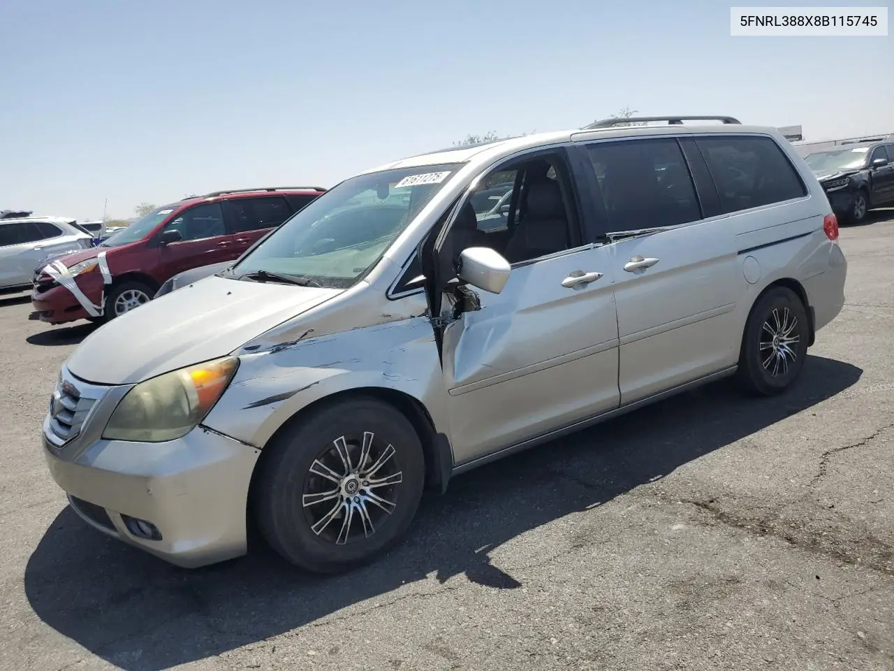 2008 Honda Odyssey Touring VIN: 5FNRL388X8B115745 Lot: 61611275
