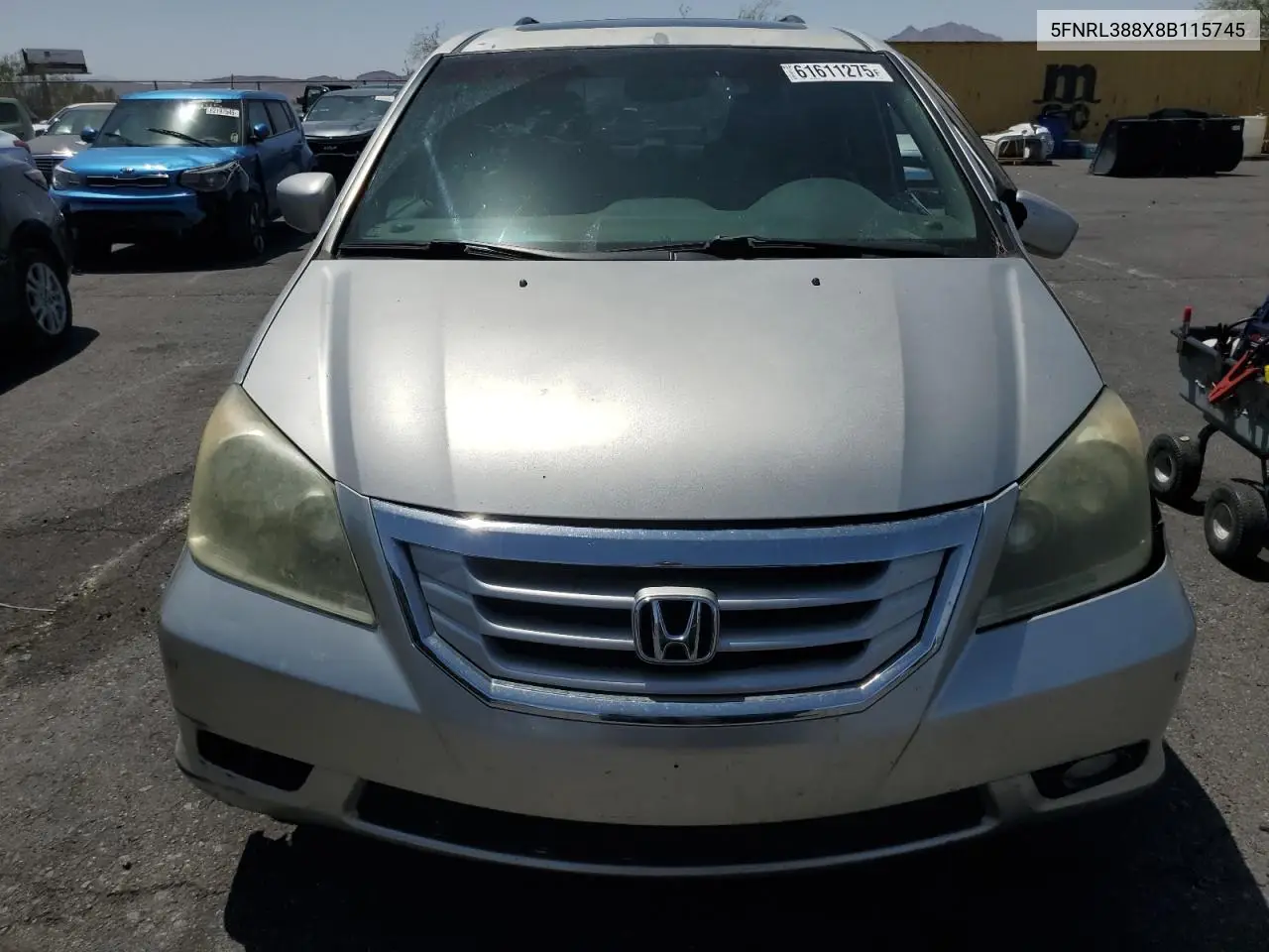 2008 Honda Odyssey Touring VIN: 5FNRL388X8B115745 Lot: 61611275