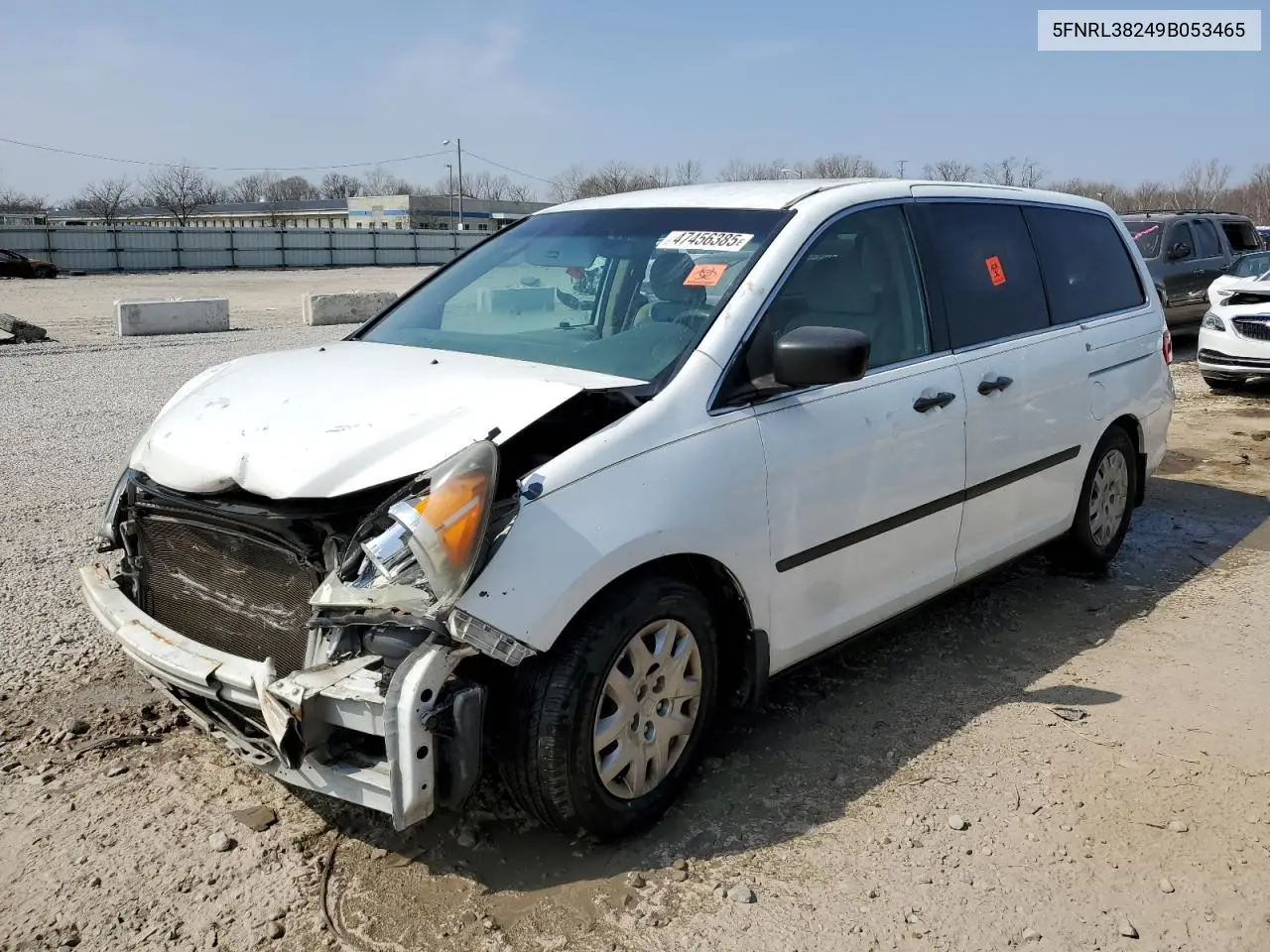 2009 Honda Odyssey Lx VIN: 5FNRL38249B053465 Lot: 47456385