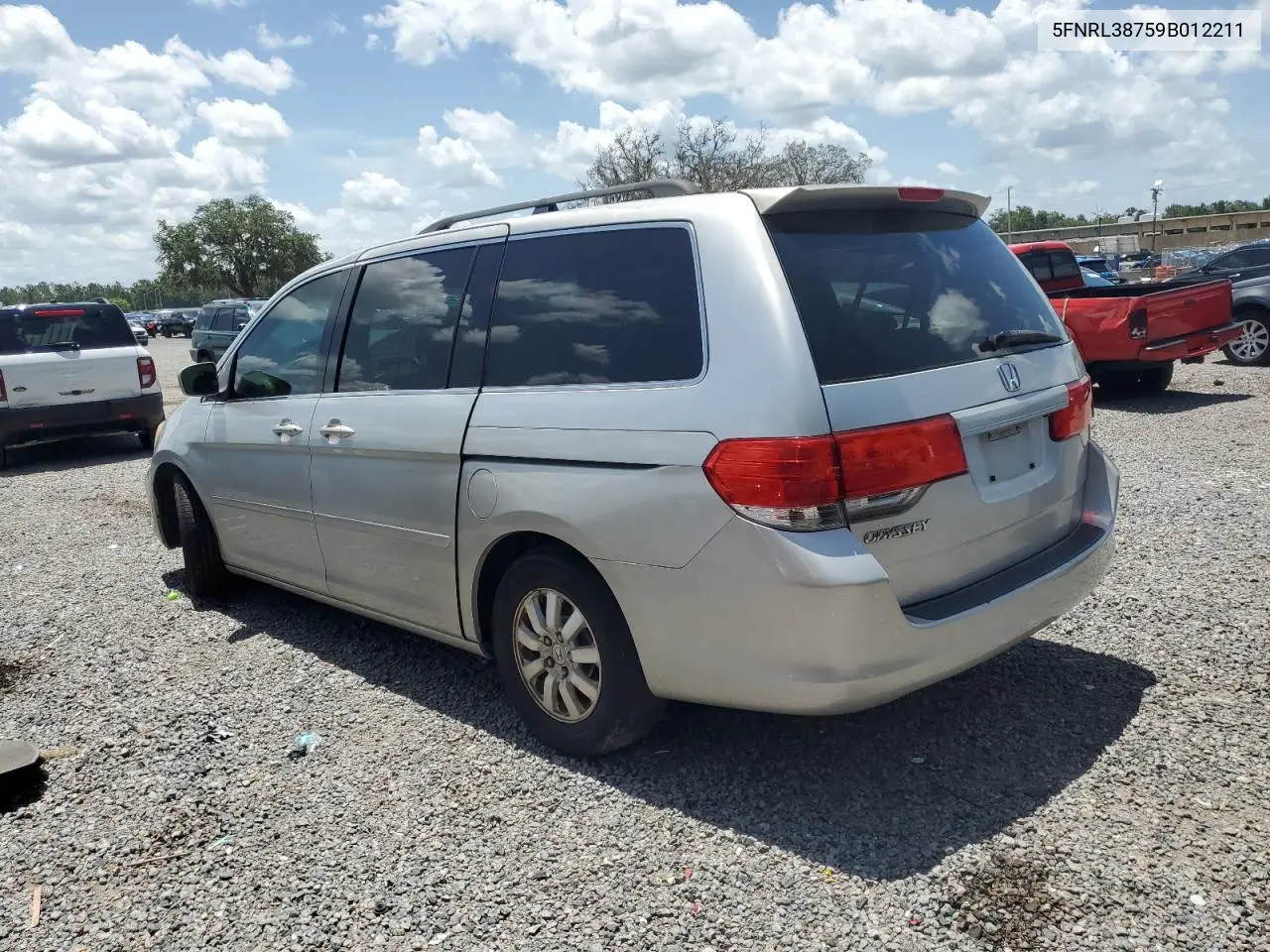 2009 Honda Odyssey Exl VIN: 5FNRL38759B012211 Lot: 63040575