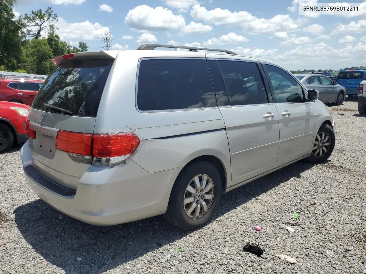 2009 Honda Odyssey Exl VIN: 5FNRL38759B012211 Lot: 63040575
