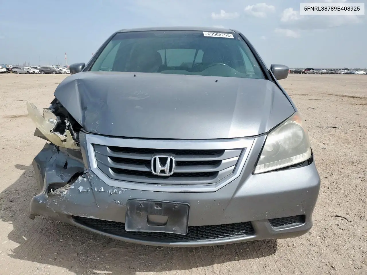 2009 Honda Odyssey Exl VIN: 5FNRL38789B408925 Lot: 63500755