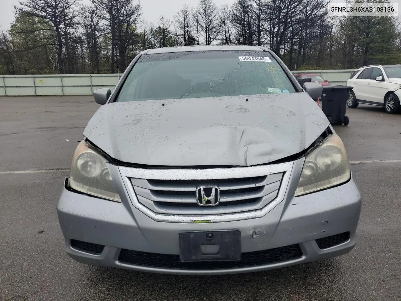 2010 Honda Odyssey Exl VIN: 5FNRL3H6XAB108136 Lot: 56033645