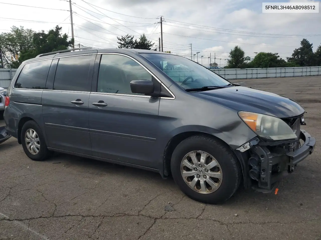 2010 Honda Odyssey Ex VIN: 5FNRL3H46AB098512 Lot: 56481655