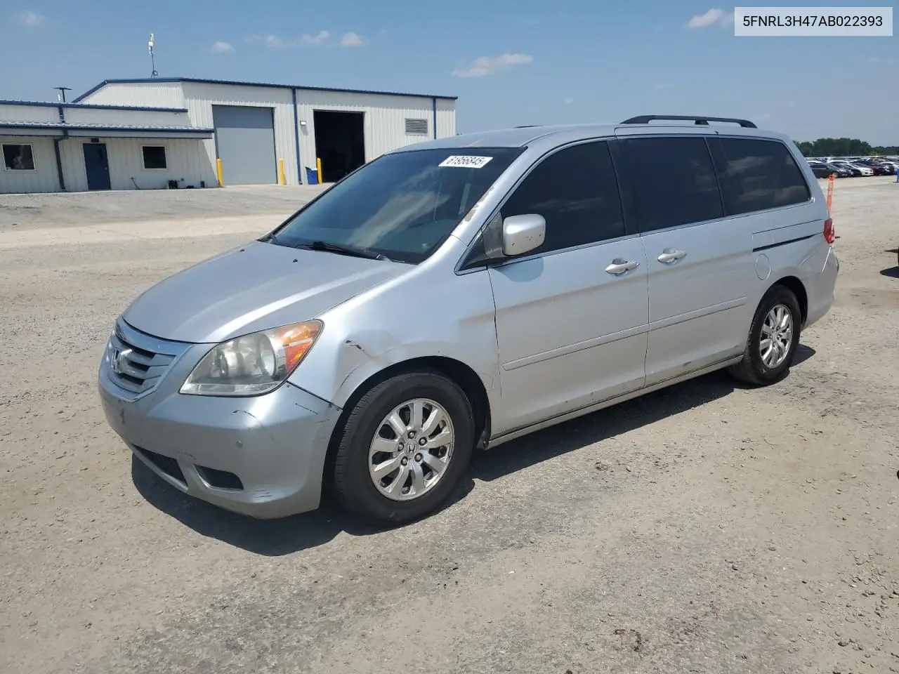 2010 Honda Odyssey Ex VIN: 5FNRL3H47AB022393 Lot: 61956845