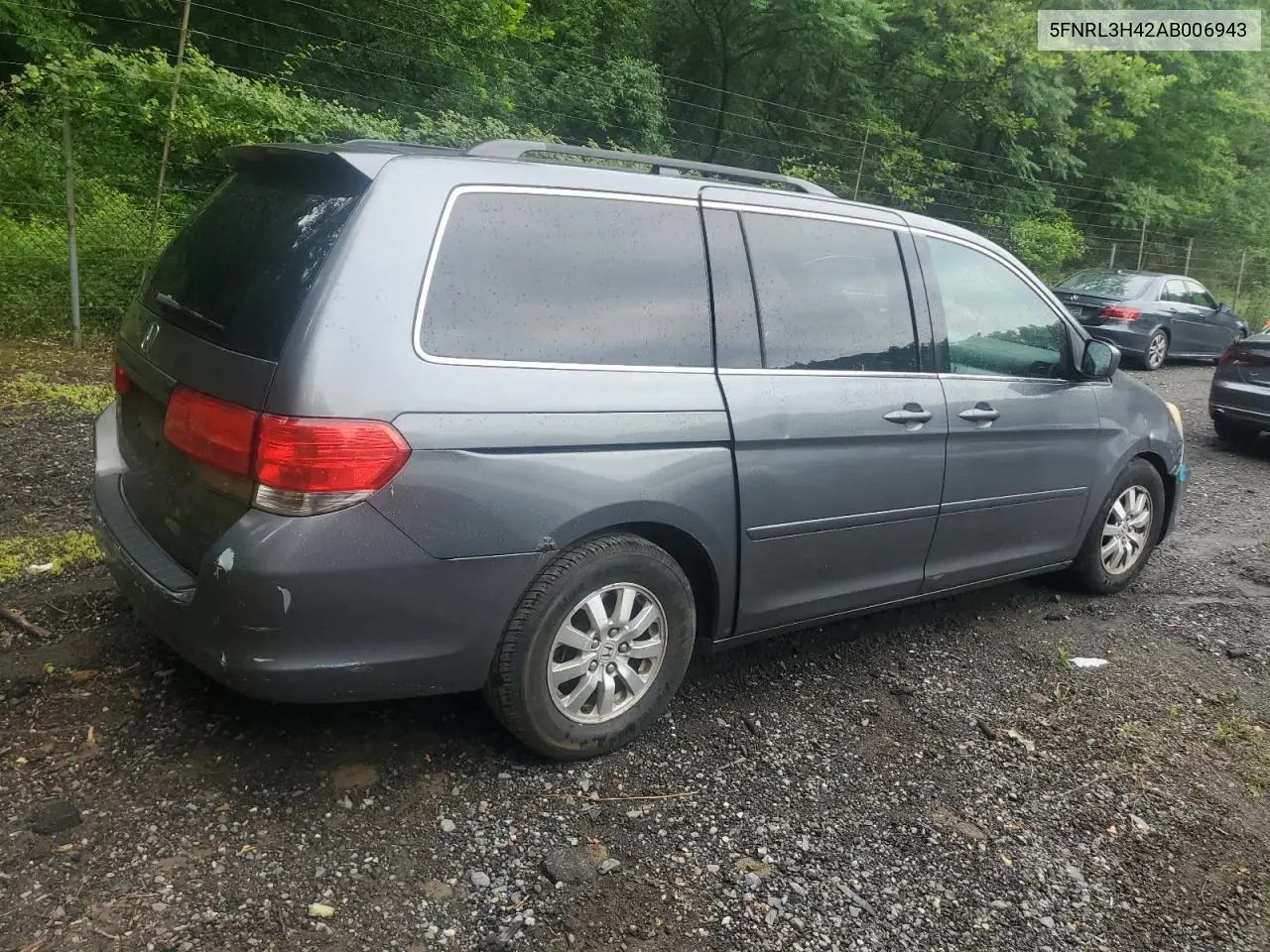 2010 Honda Odyssey Ex VIN: 5FNRL3H42AB006943 Lot: 62383355