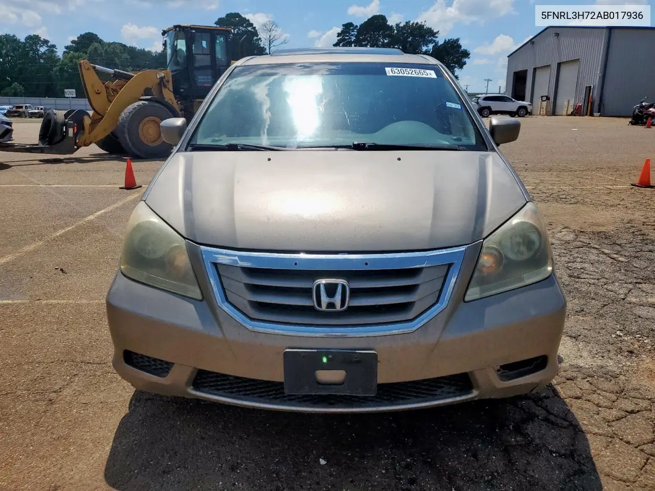 2010 Honda Odyssey Exl VIN: 5FNRL3H72AB017936 Lot: 63052665