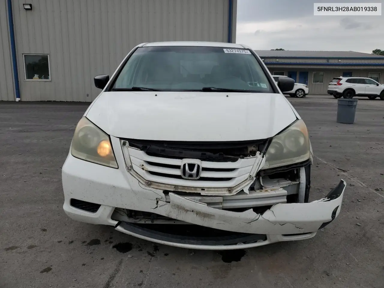 2010 Honda Odyssey Lx VIN: 5FNRL3H28AB019338 Lot: 63274975