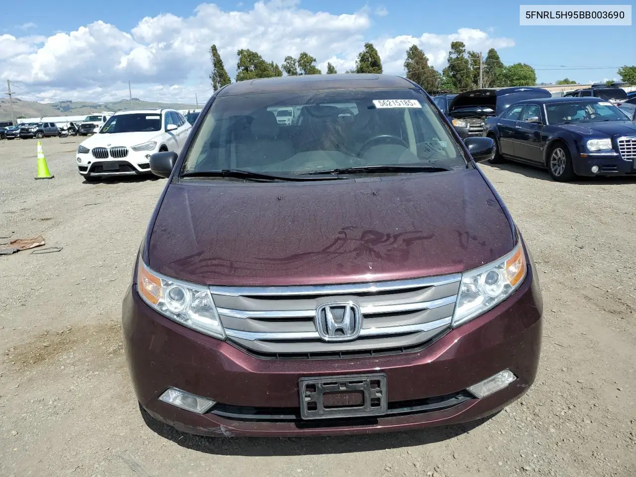 2011 Honda Odyssey Touring VIN: 5FNRL5H95BB003690 Lot: 56215185