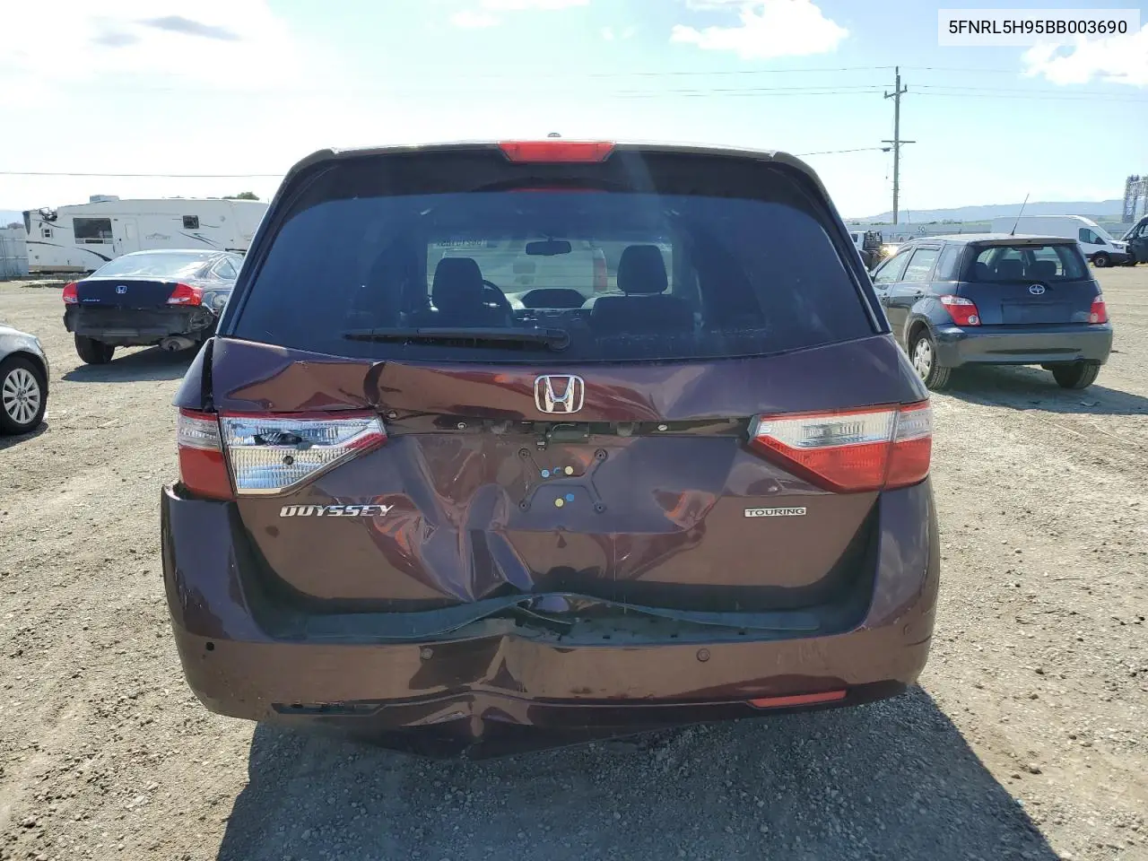 2011 Honda Odyssey Touring VIN: 5FNRL5H95BB003690 Lot: 56215185