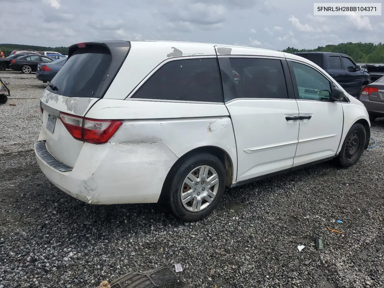 2011 Honda Odyssey Lx VIN: 5FNRL5H28BB104371 Lot: 57581065