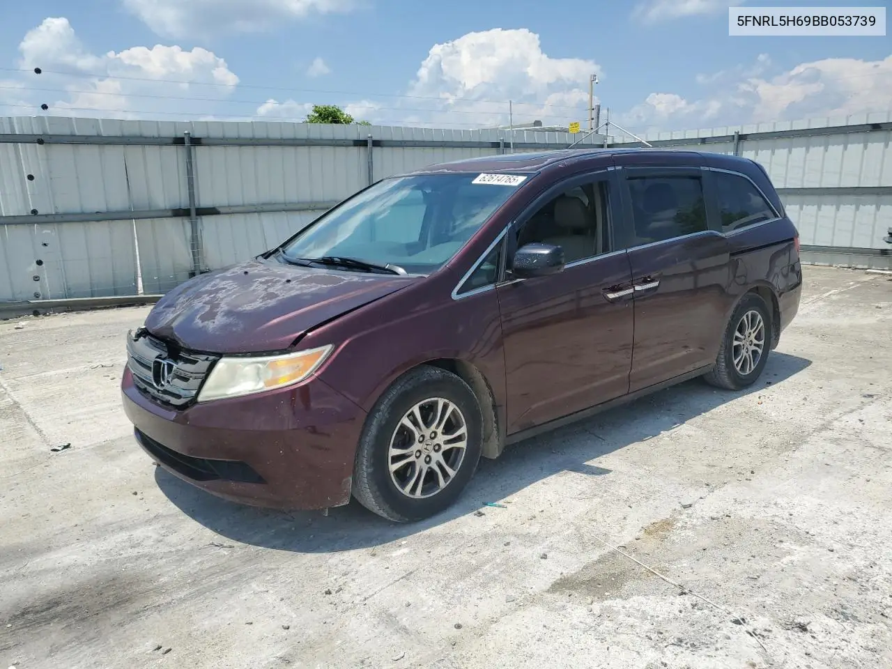 2011 Honda Odyssey Exl VIN: 5FNRL5H69BB053739 Lot: 62614765