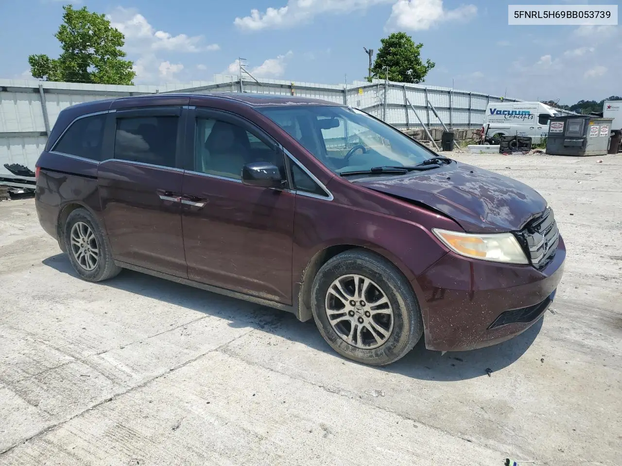 2011 Honda Odyssey Exl VIN: 5FNRL5H69BB053739 Lot: 62614765