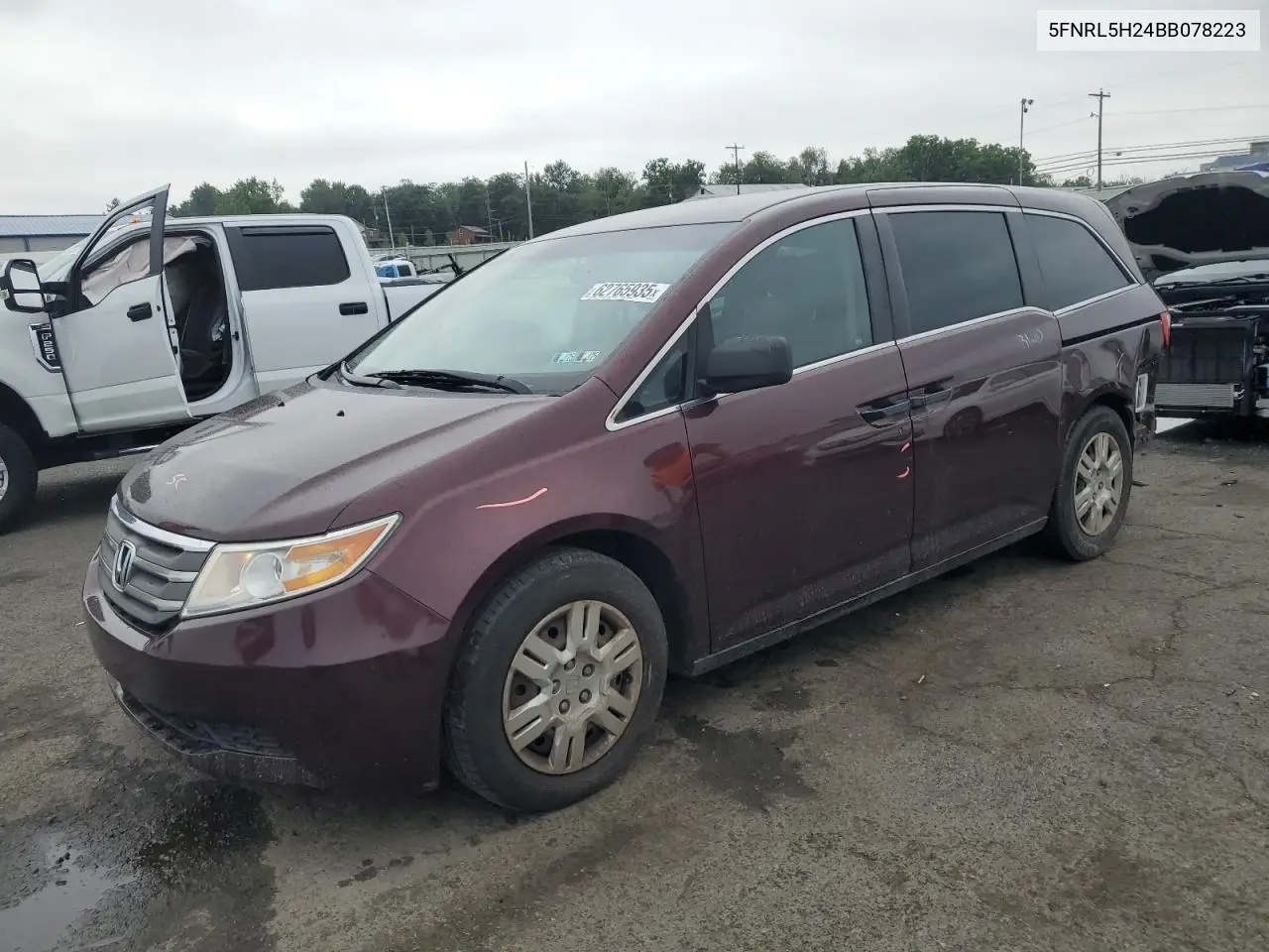 2011 Honda Odyssey Lx VIN: 5FNRL5H24BB078223 Lot: 62765935