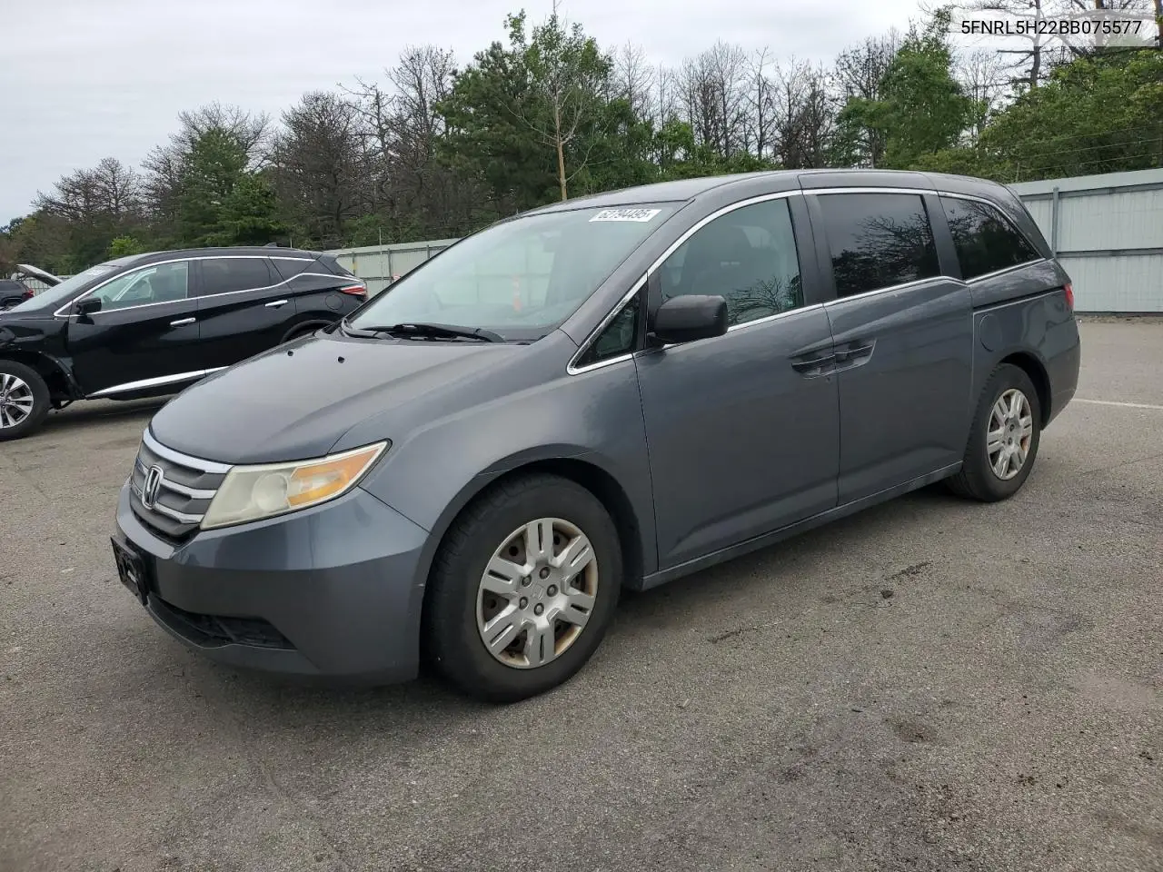 2011 Honda Odyssey Lx VIN: 5FNRL5H22BB075577 Lot: 62794495