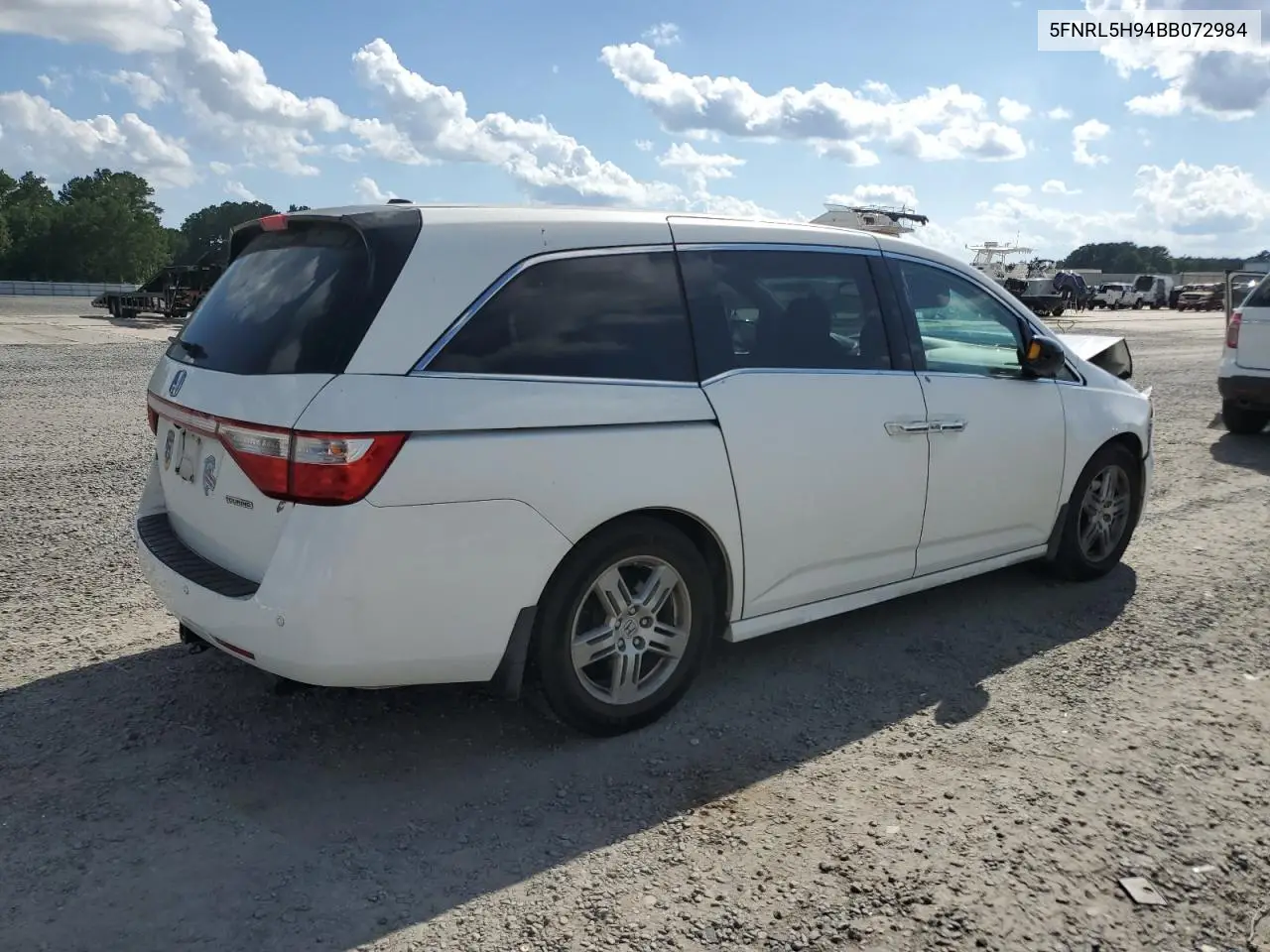 2011 Honda Odyssey Touring VIN: 5FNRL5H94BB072984 Lot: 63149555