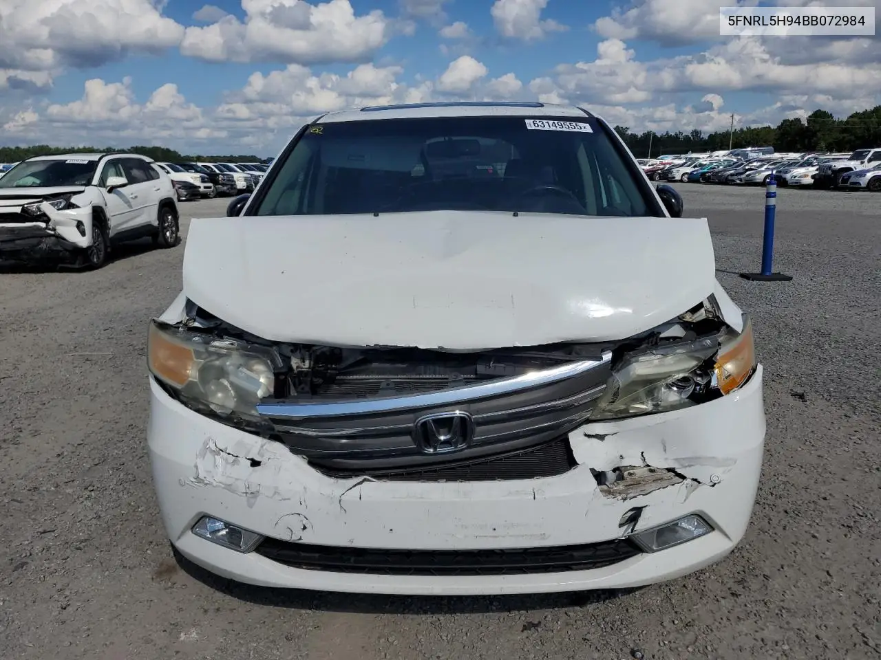 2011 Honda Odyssey Touring VIN: 5FNRL5H94BB072984 Lot: 63149555