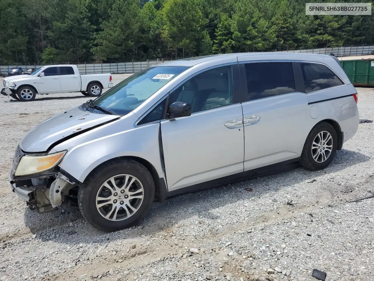 2011 Honda Odyssey Exl VIN: 5FNRL5H63BB027735 Lot: 63393605