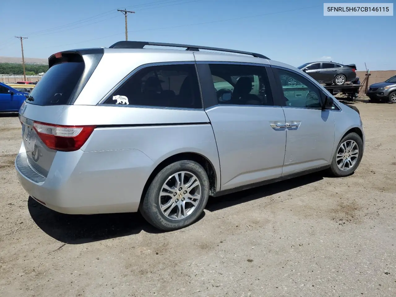 2012 Honda Odyssey Exl VIN: 5FNRL5H67CB146115 Lot: 56687195