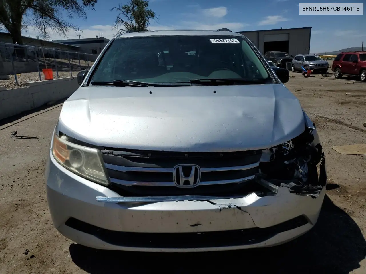 2012 Honda Odyssey Exl VIN: 5FNRL5H67CB146115 Lot: 56687195