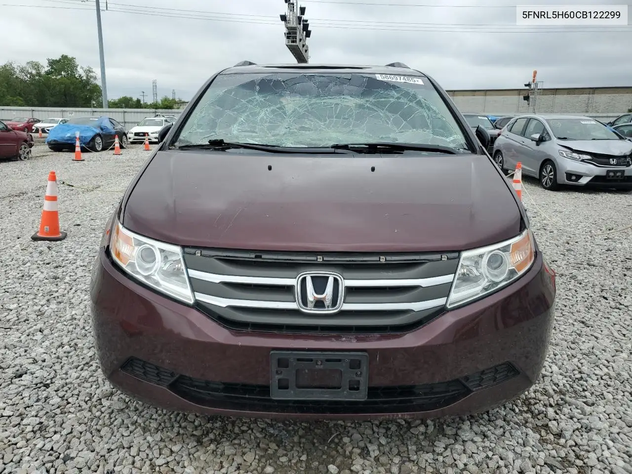 2012 Honda Odyssey Exl VIN: 5FNRL5H60CB122299 Lot: 58697485