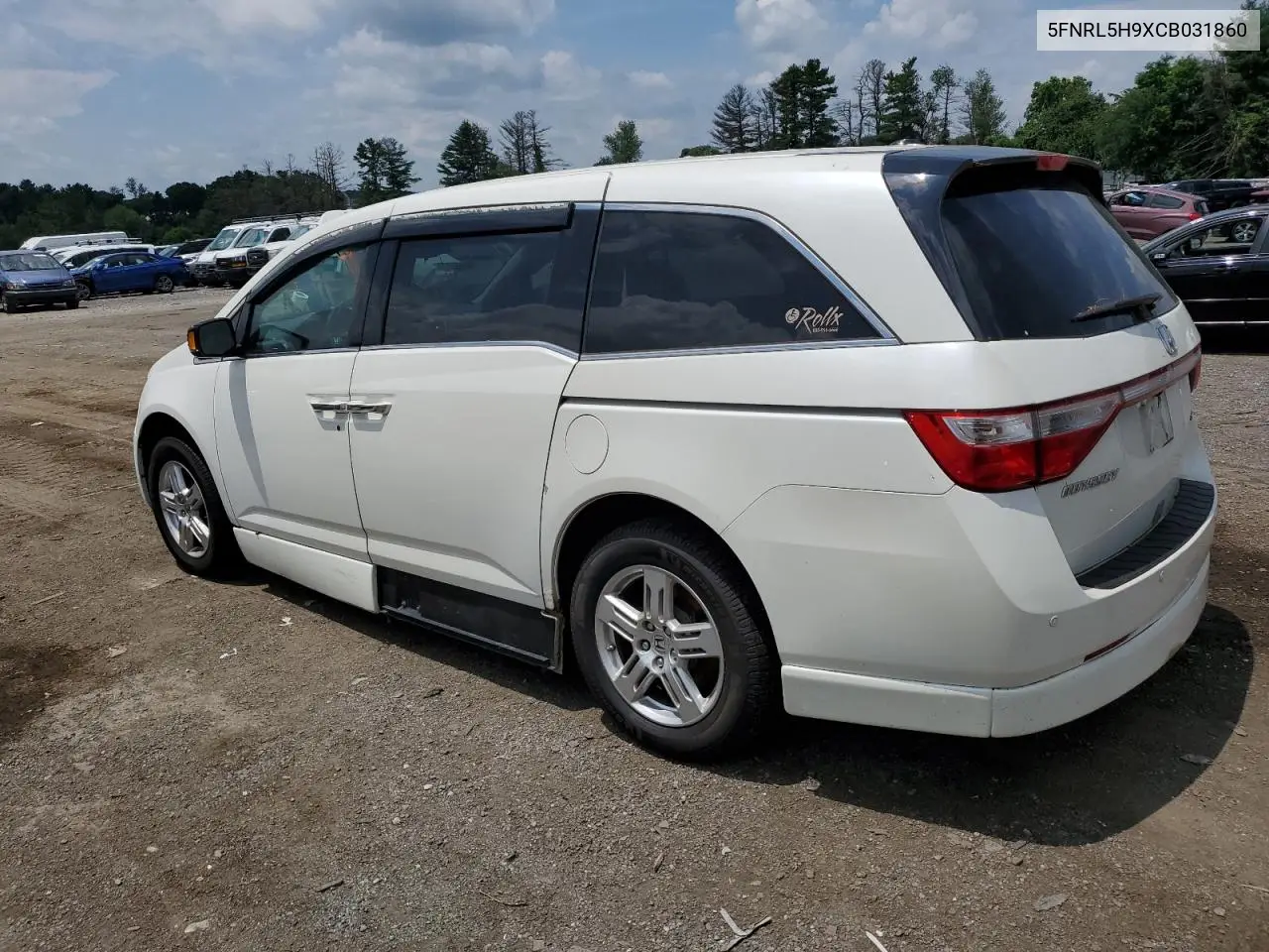 2012 Honda Odyssey Touring VIN: 5FNRL5H9XCB031860 Lot: 59036205