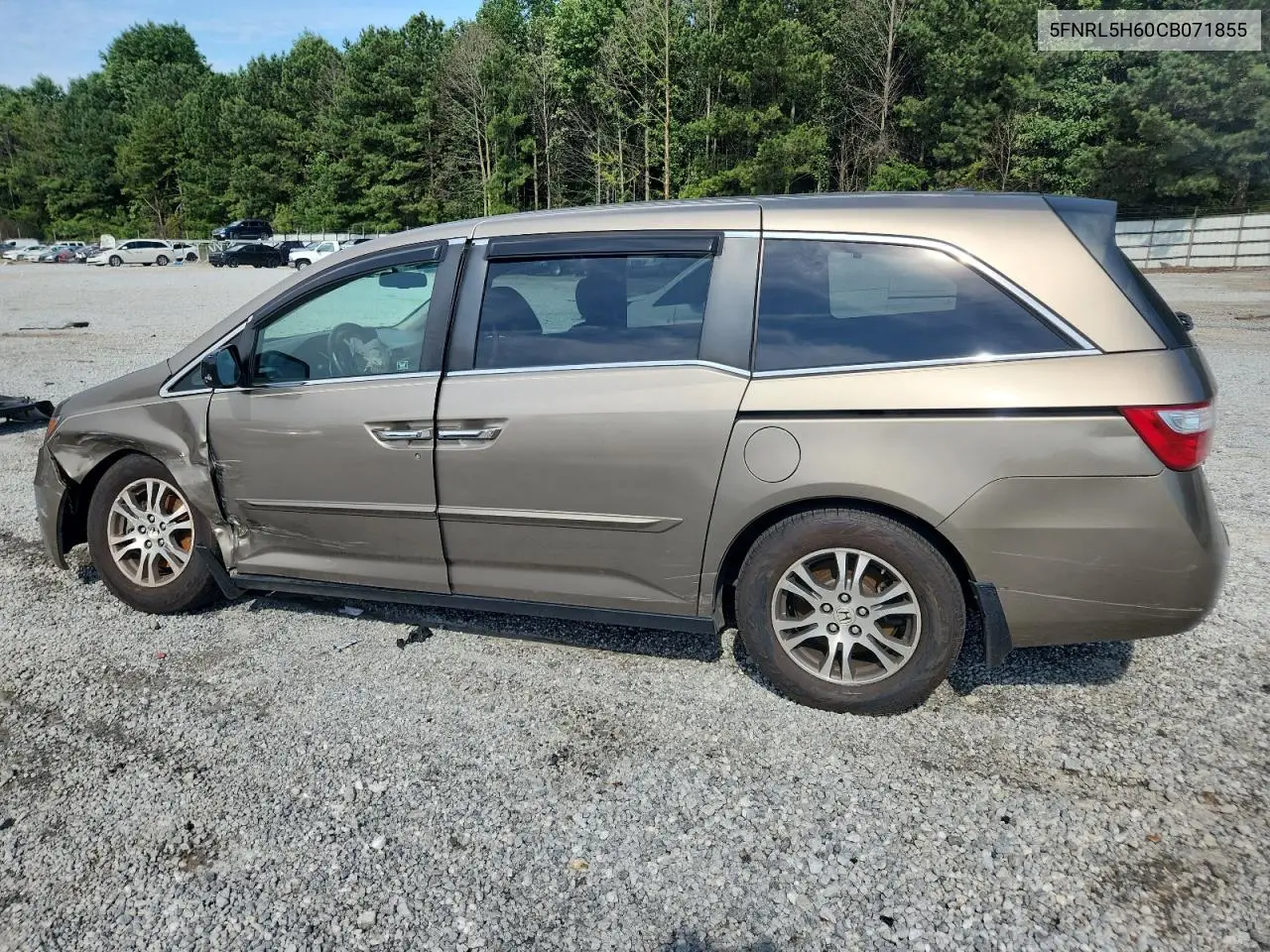 2012 Honda Odyssey Exl VIN: 5FNRL5H60CB071855 Lot: 62112465
