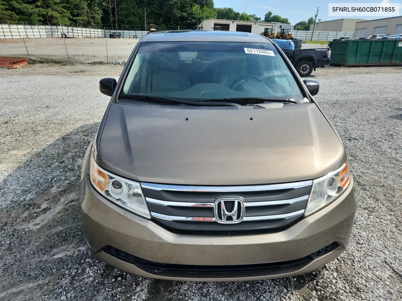 2012 Honda Odyssey Exl VIN: 5FNRL5H60CB071855 Lot: 62112465