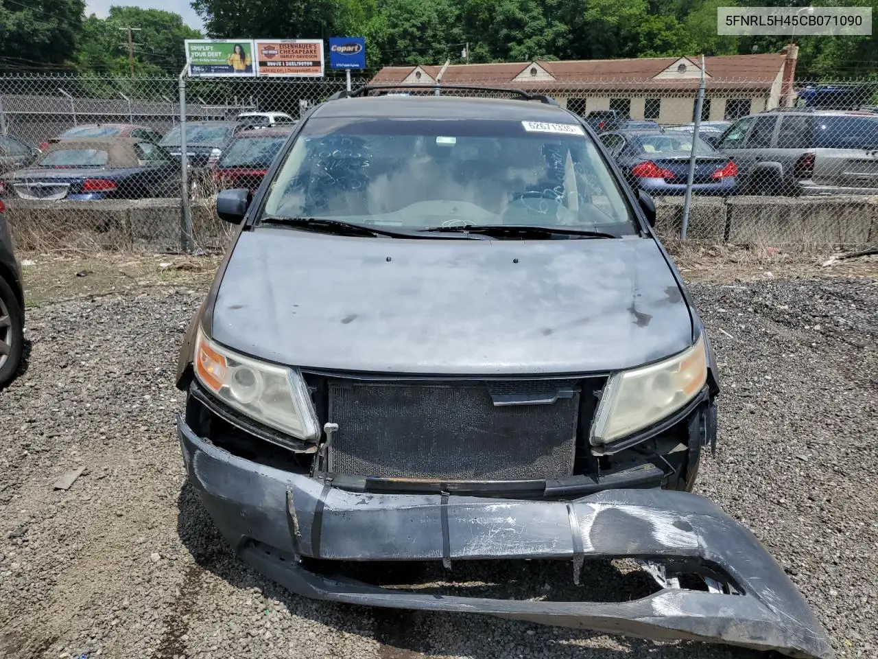 2012 Honda Odyssey Ex VIN: 5FNRL5H45CB071090 Lot: 62671335