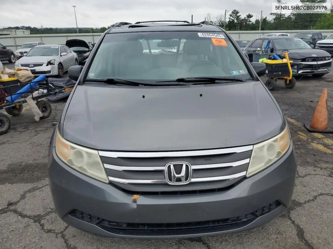 2012 Honda Odyssey Exl VIN: 5FNRL5H62CB027176 Lot: 62864545