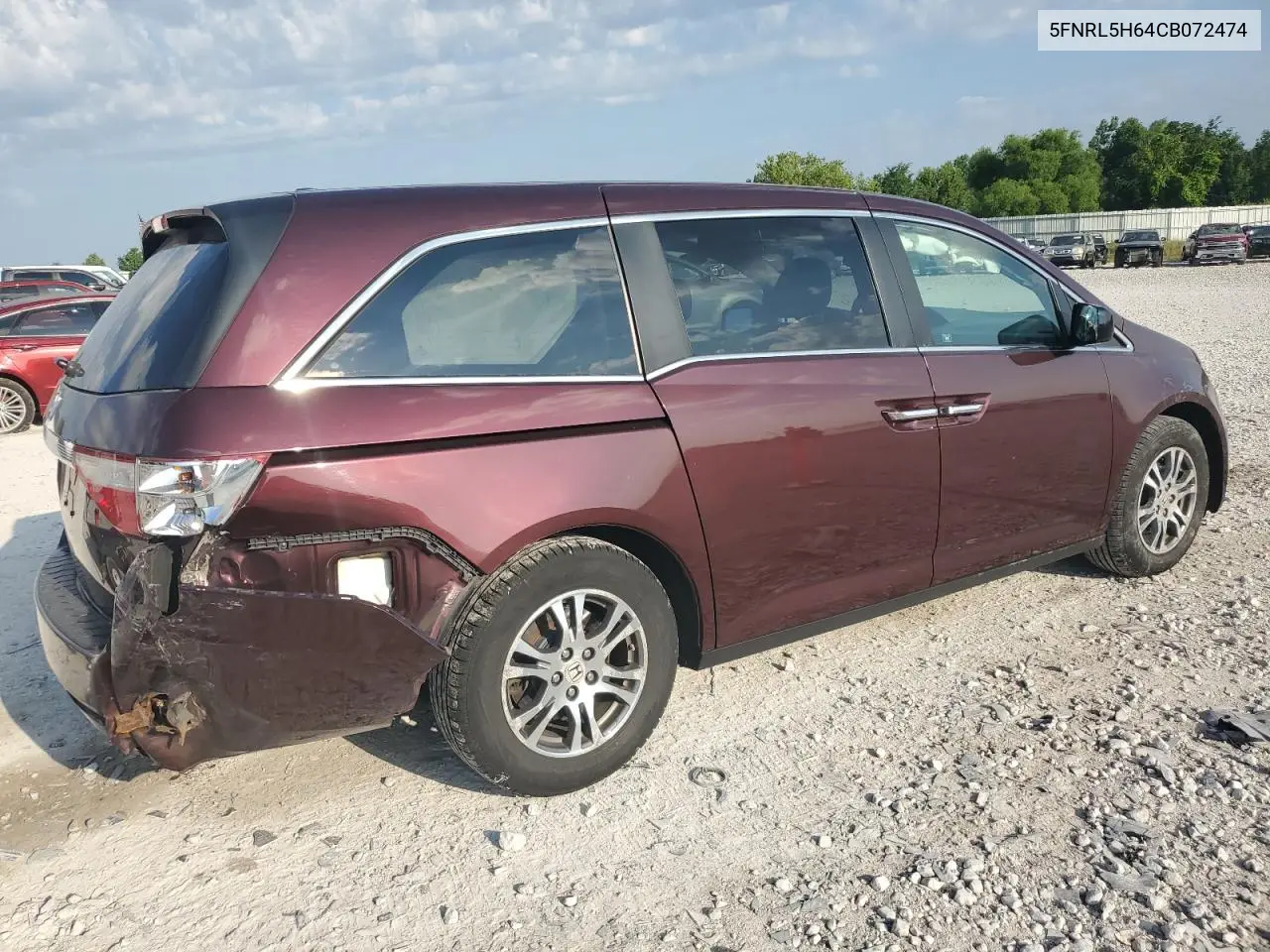 2012 Honda Odyssey Exl VIN: 5FNRL5H64CB072474 Lot: 63003255