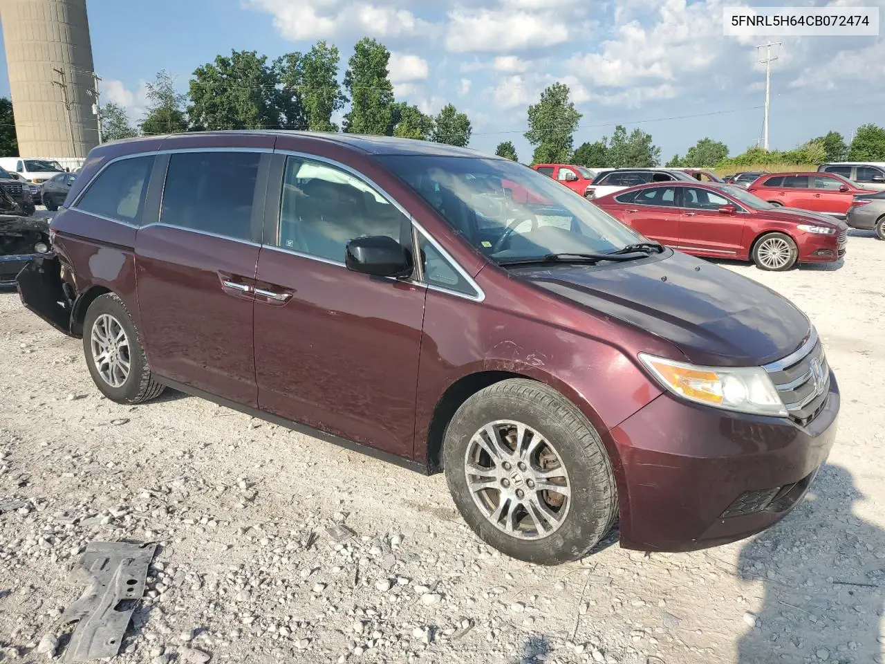 2012 Honda Odyssey Exl VIN: 5FNRL5H64CB072474 Lot: 63003255