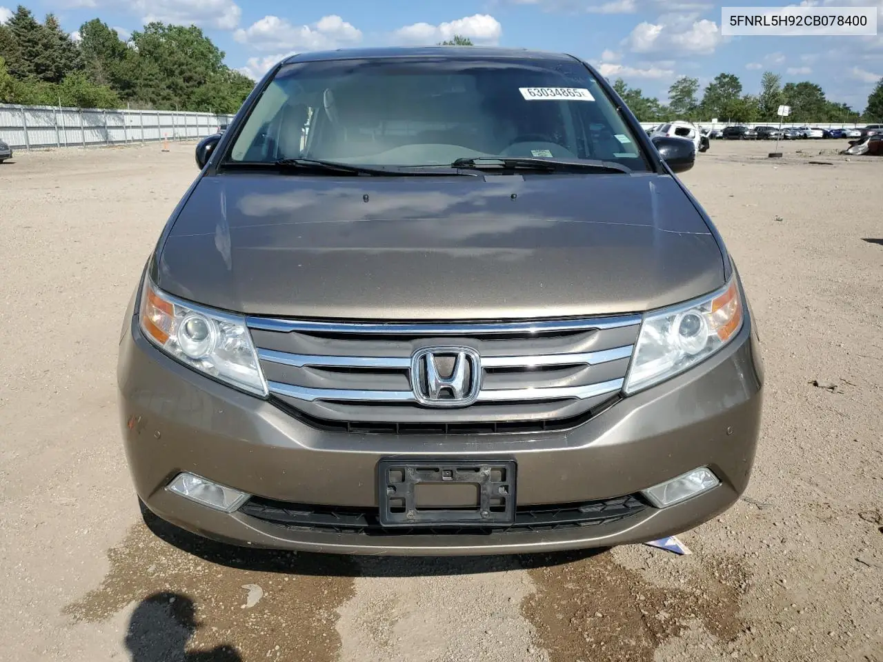 2012 Honda Odyssey Touring VIN: 5FNRL5H92CB078400 Lot: 63034865