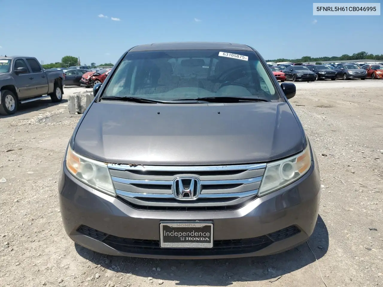 2012 Honda Odyssey Exl VIN: 5FNRL5H61CB046995 Lot: 63105875